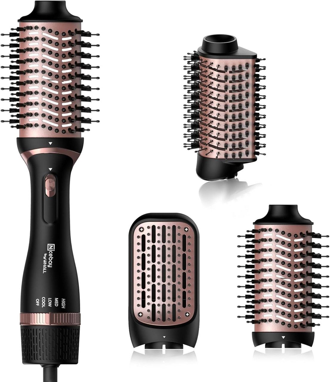 Nicebay HB-821 Hair Dryer Brush - Black/Rose Gold