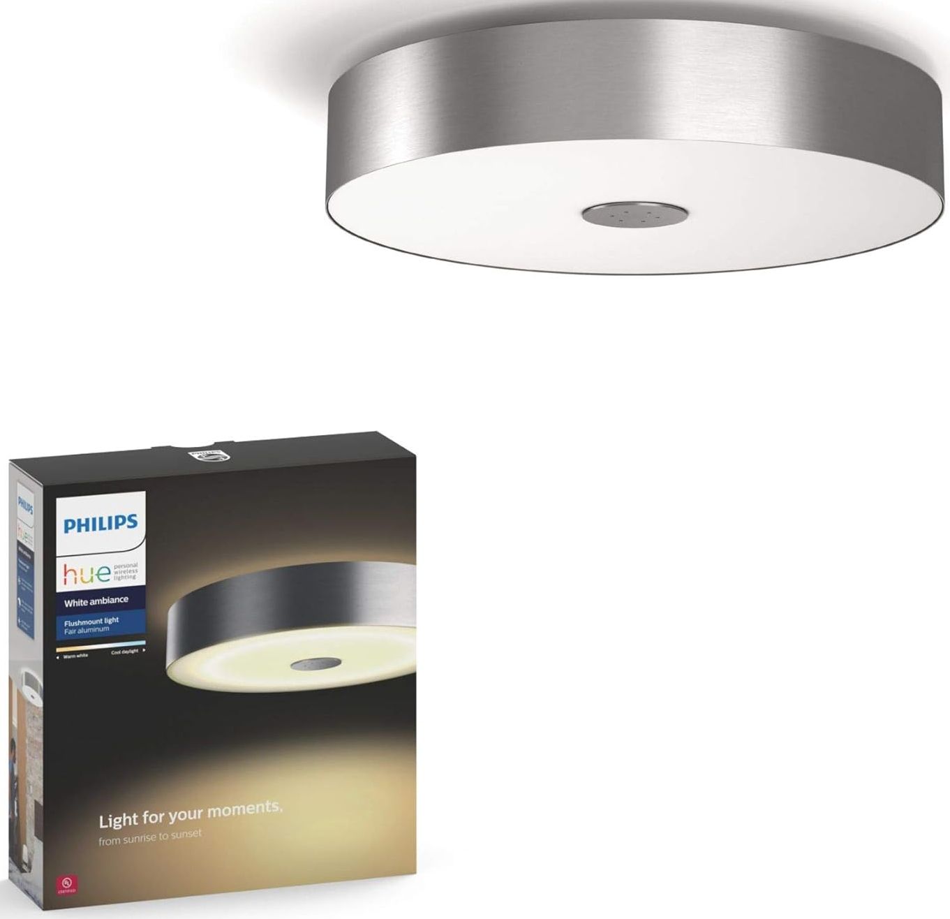 Philips Hue Fair Ceiling Light - Brush Aluminum
