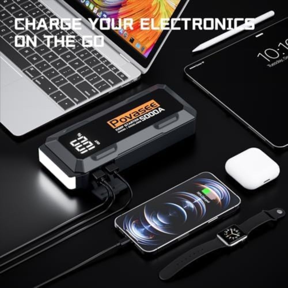 Povasee A40 5000mAh 2-Port Power Bank - Black