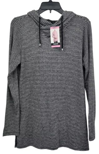 Premise Women's Hooded Sweater Top L - Grey Heather/Black