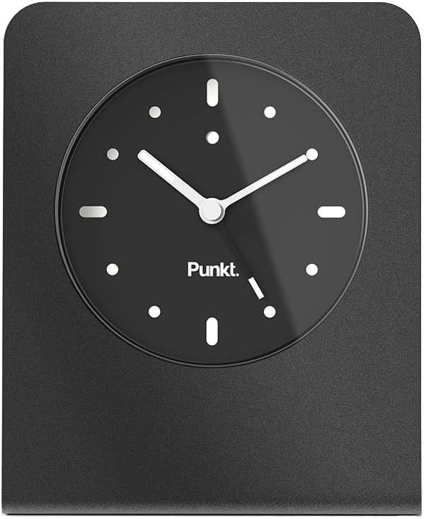 Punkt. AC02 Analog Table Alarm Clock - Anodised Black