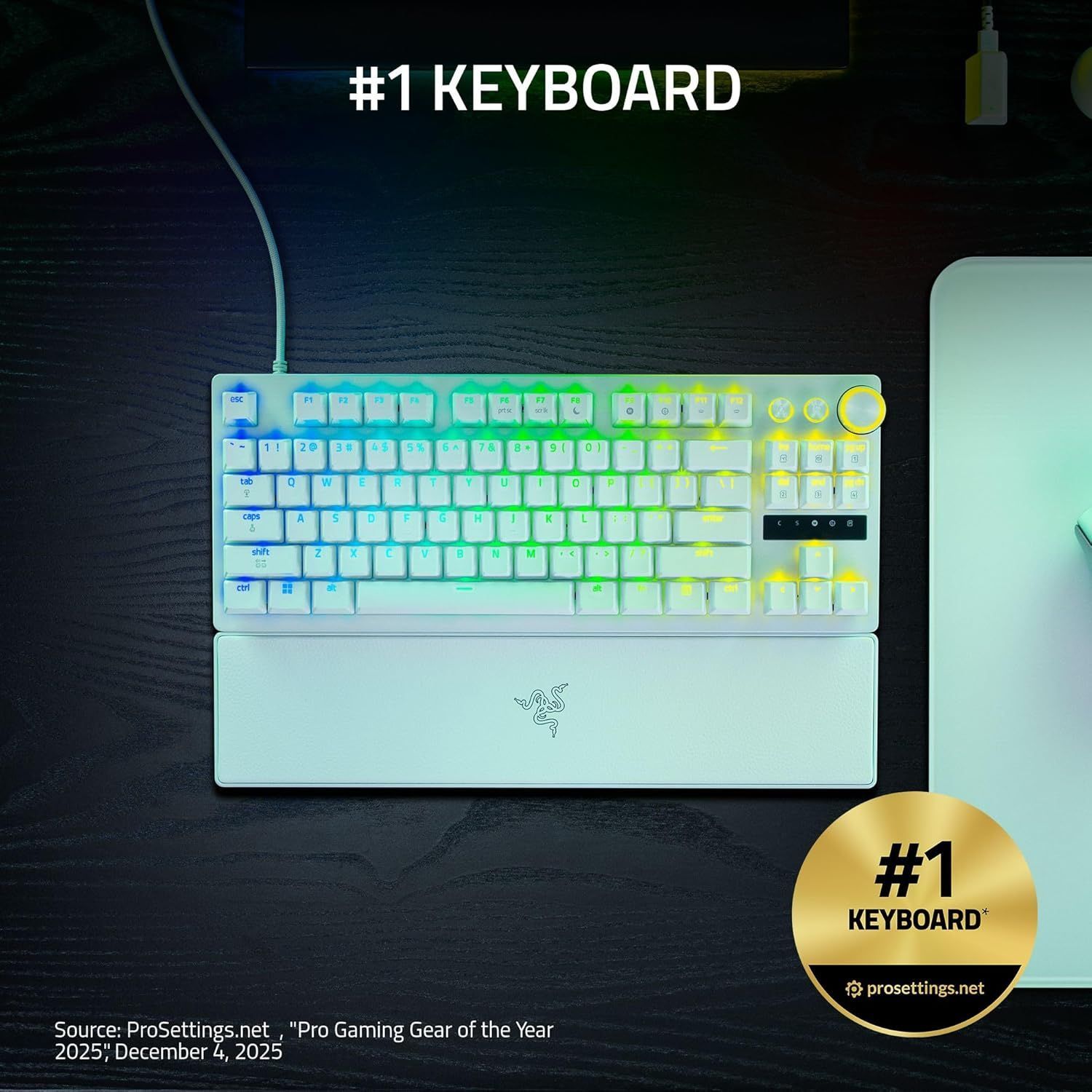 Razer Huntsman V3 Pro TKL 8KHz Gaming Keyboard - White