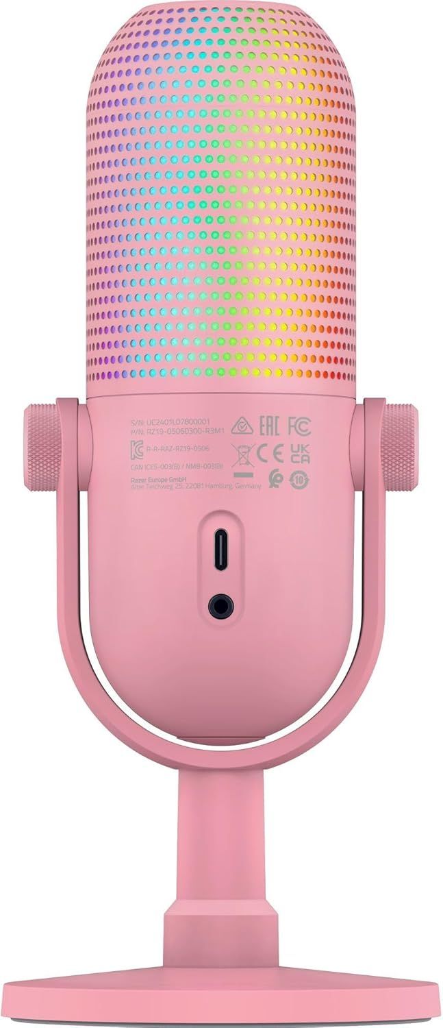 Razer Seiren V3 Chroma Condenser USB Microphone - Quartz Pink