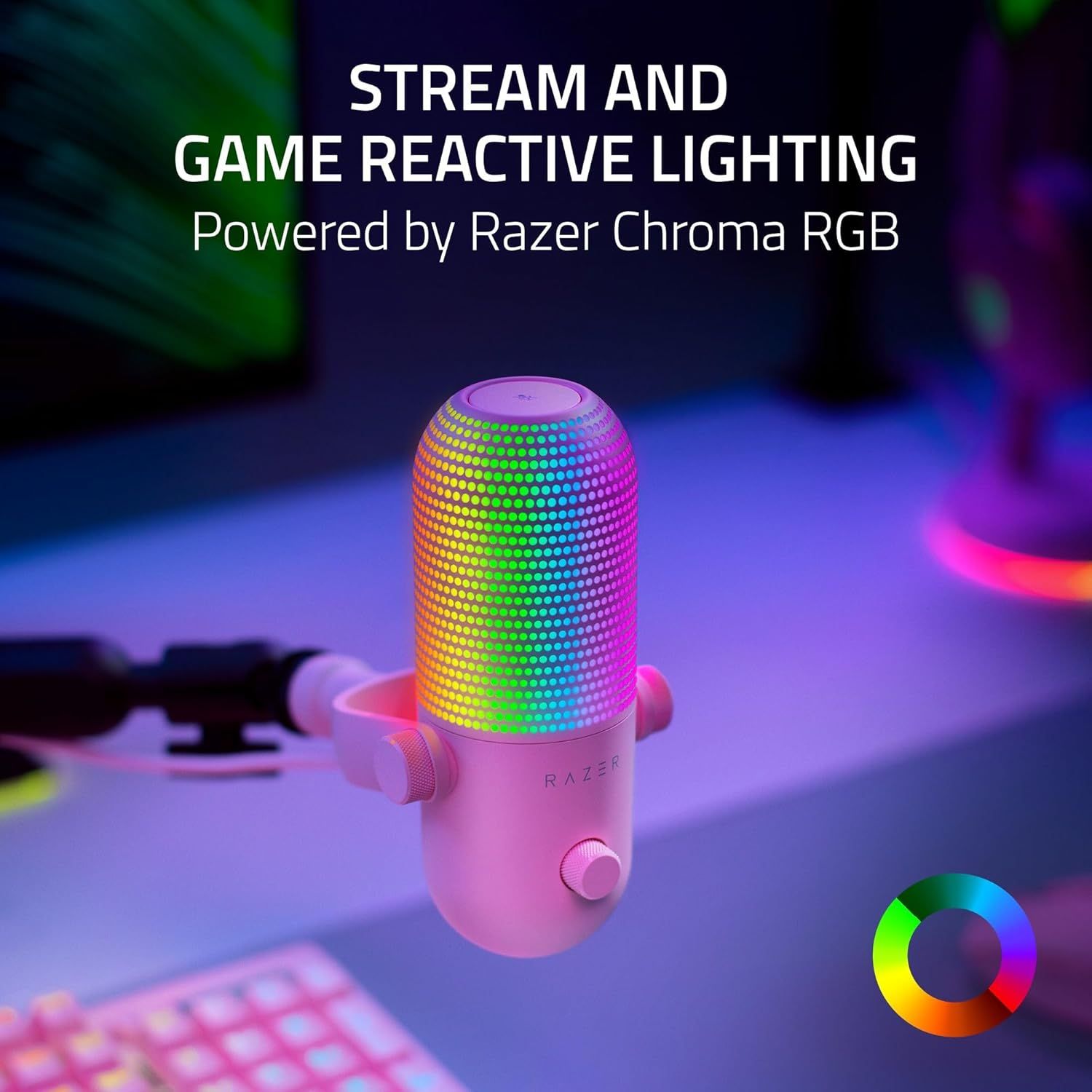 Razer Seiren V3 Chroma Condenser USB Microphone - Quartz Pink