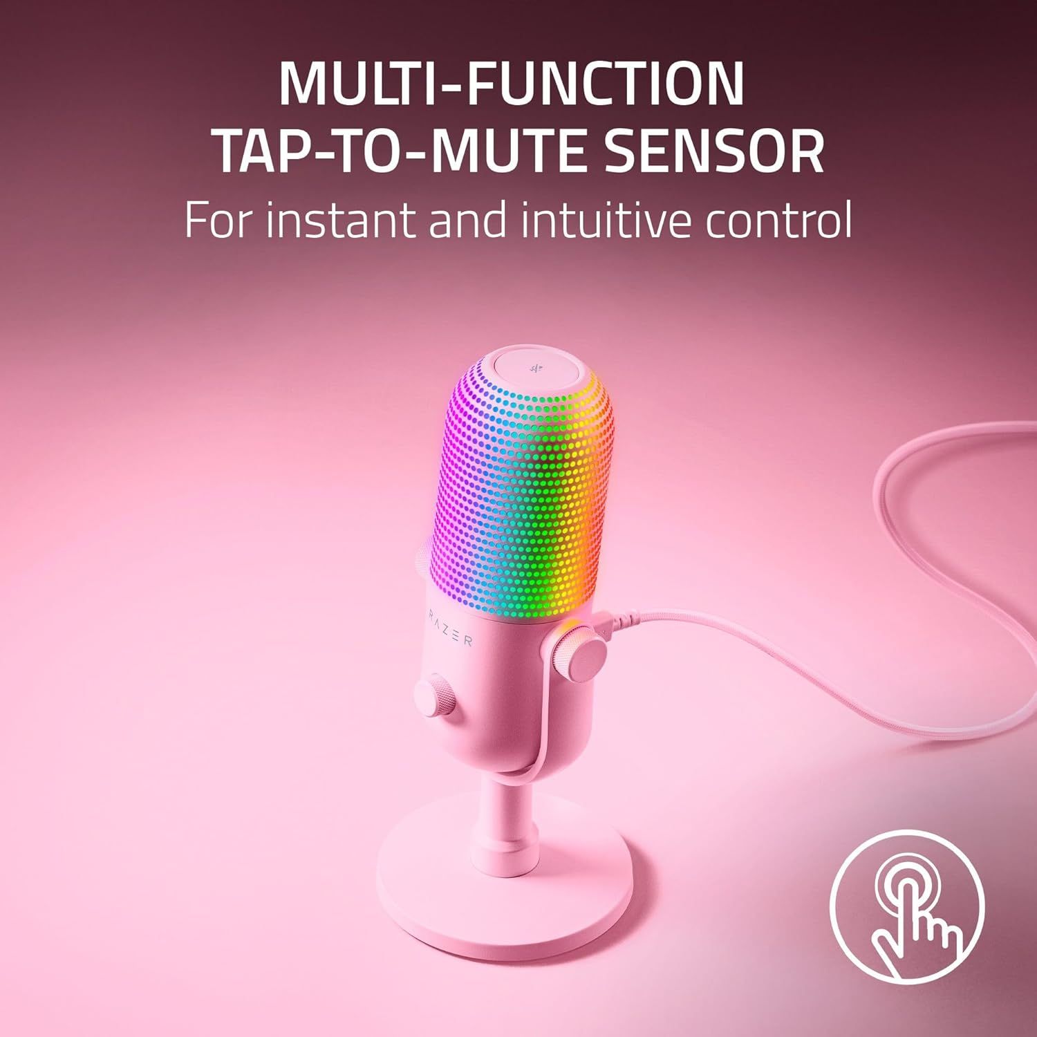 Razer Seiren V3 Chroma Condenser USB Microphone - Quartz Pink