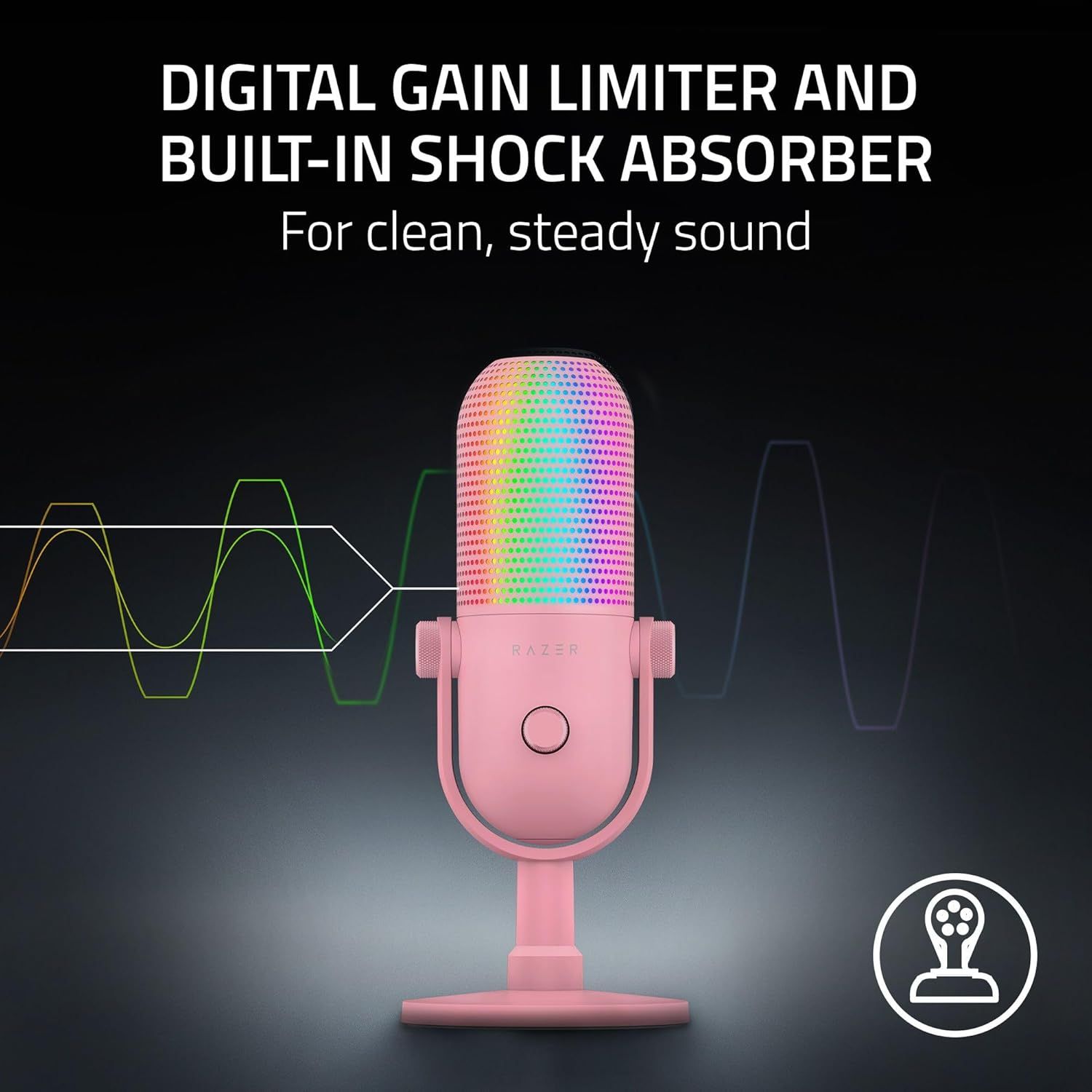 Razer Seiren V3 Chroma Condenser USB Microphone - Quartz Pink