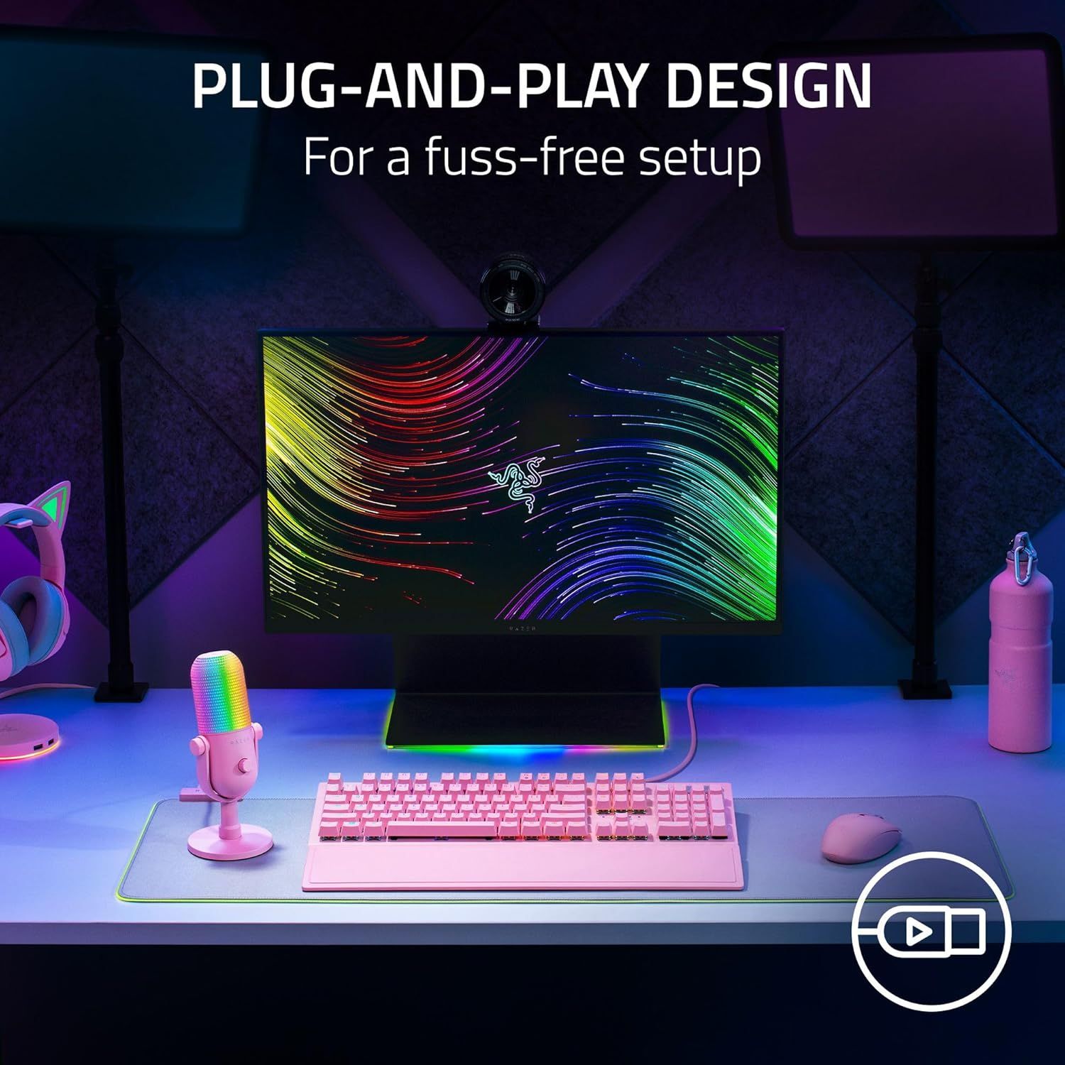 Razer Seiren V3 Chroma Condenser USB Microphone - Quartz Pink