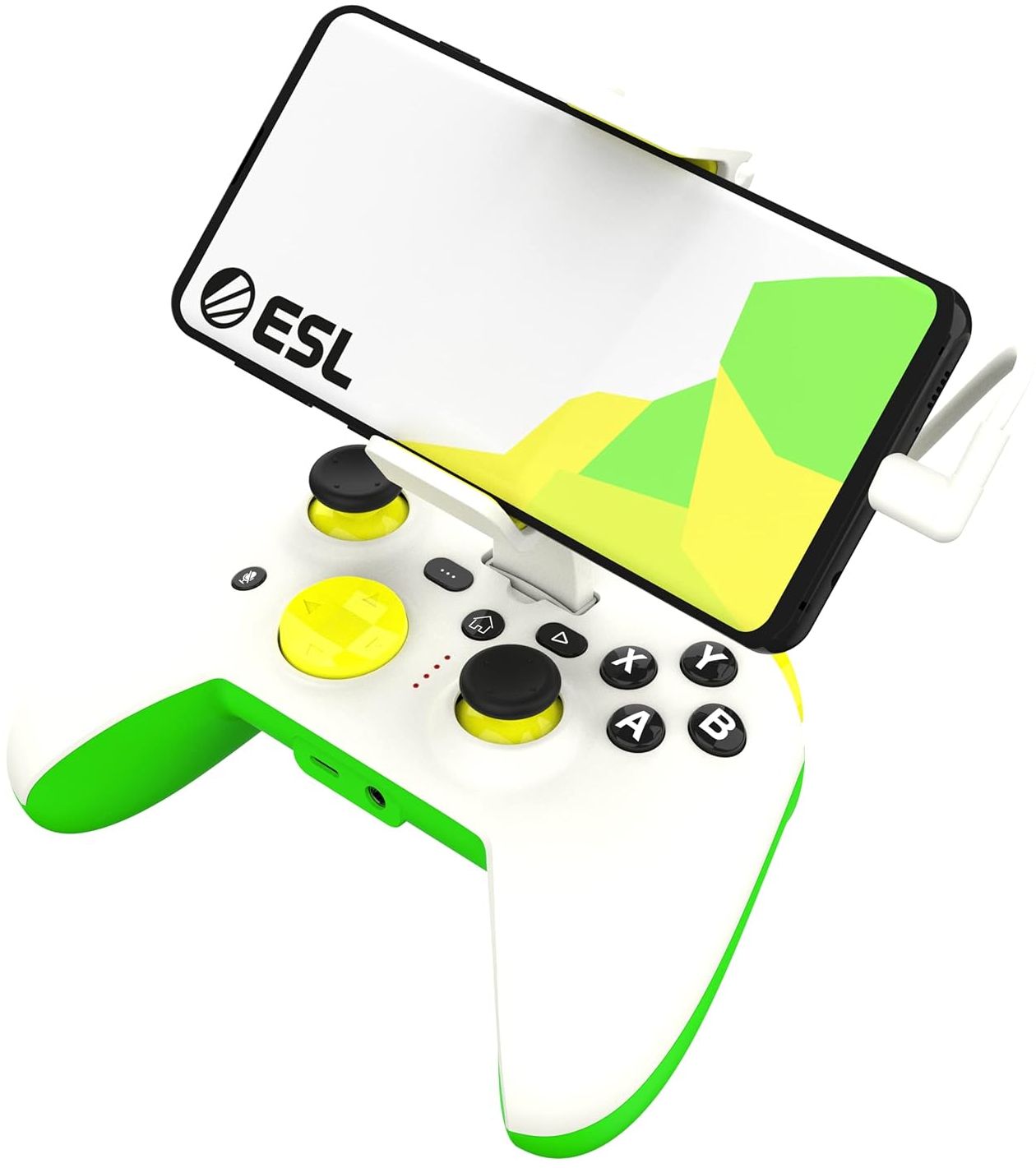 RiotPWR ESL Game Controller for Android Phones USB-C - White/Green