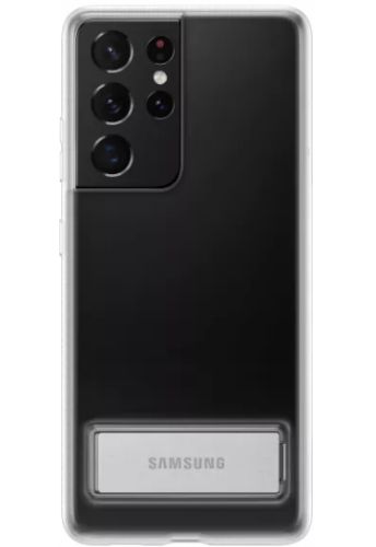Samsung Clear Standing Cover Phone Case for Galaxy S21 Ultra (5G) - Transparent