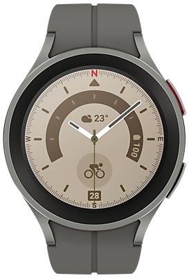 Samsung Galaxy Watch5 Pro (Bluetooth + LTE) - 16GB - 45mm - Gray Titanium Titanium Case with Gray Titanium Silicone