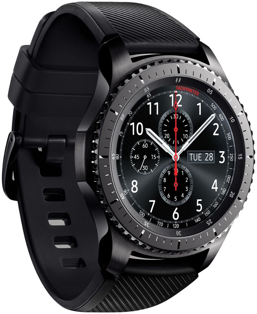 Samsung Gear S3 Frontier Smartwatch - 4GB - 46mm - Black Stainless Steel Case with Black Silicone Silicone Band