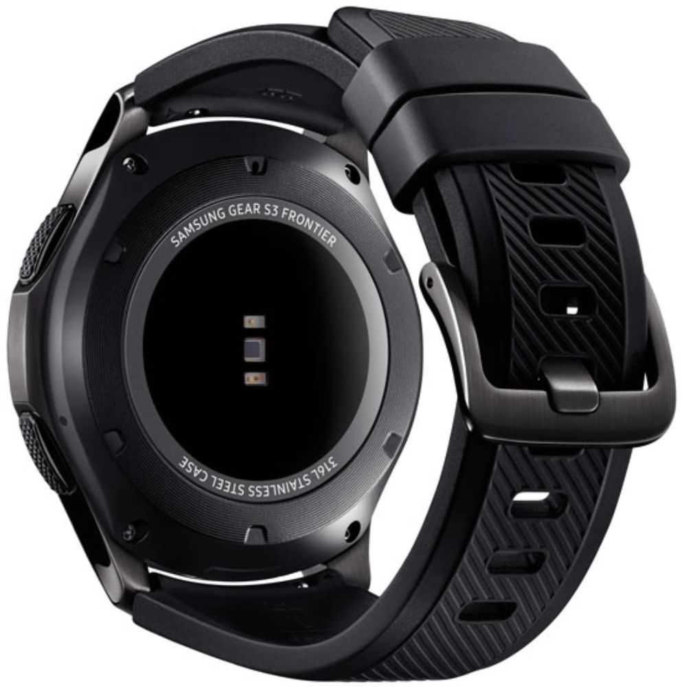 Samsung Gear S3 Frontier Smartwatch - 4GB - 46mm - Black Stainless Steel Case with Black Silicone Silicone Band