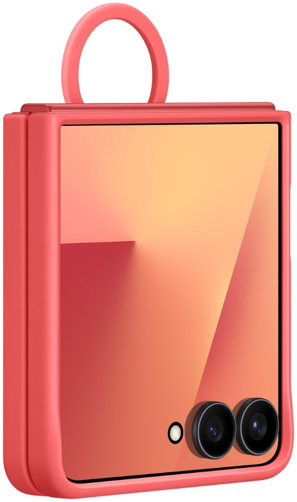 Samsung Ring Phone Case (Silicone) for Galaxy Z Flip7 - Red - Brand New