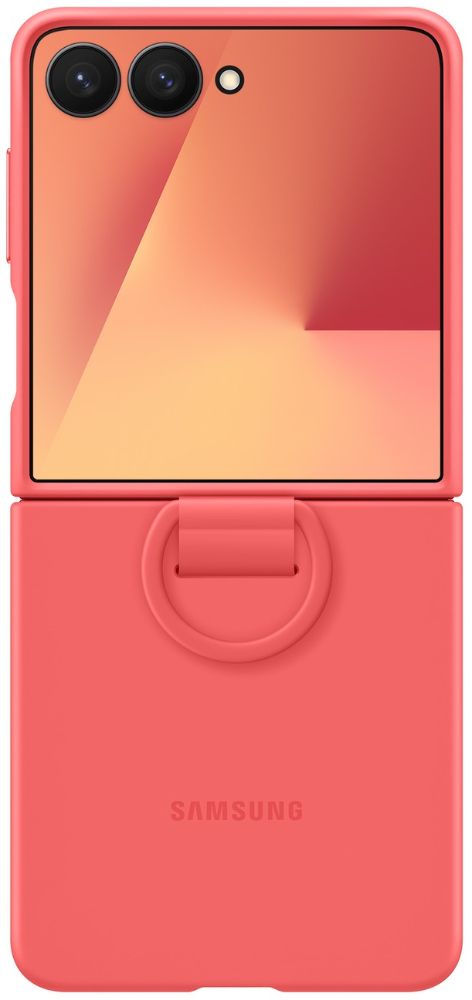 Samsung Ring Phone Case (Silicone) for Galaxy Z Flip7 - Red - Brand New