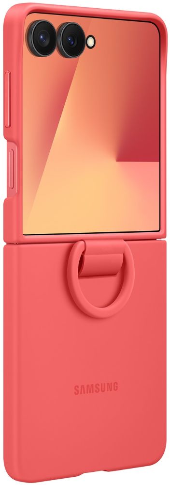Samsung Ring Phone Case (Silicone) for Galaxy Z Flip7 - Red - Brand New