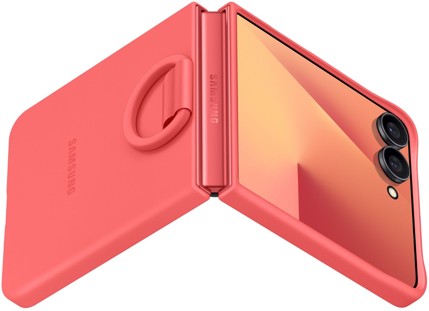 Samsung Ring Phone Case (Silicone) for Galaxy Z Flip7 - Red - Brand New