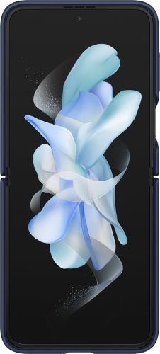 Samsung Silicone Phone Cover with Ring for Galaxy Z Flip4 - Navy