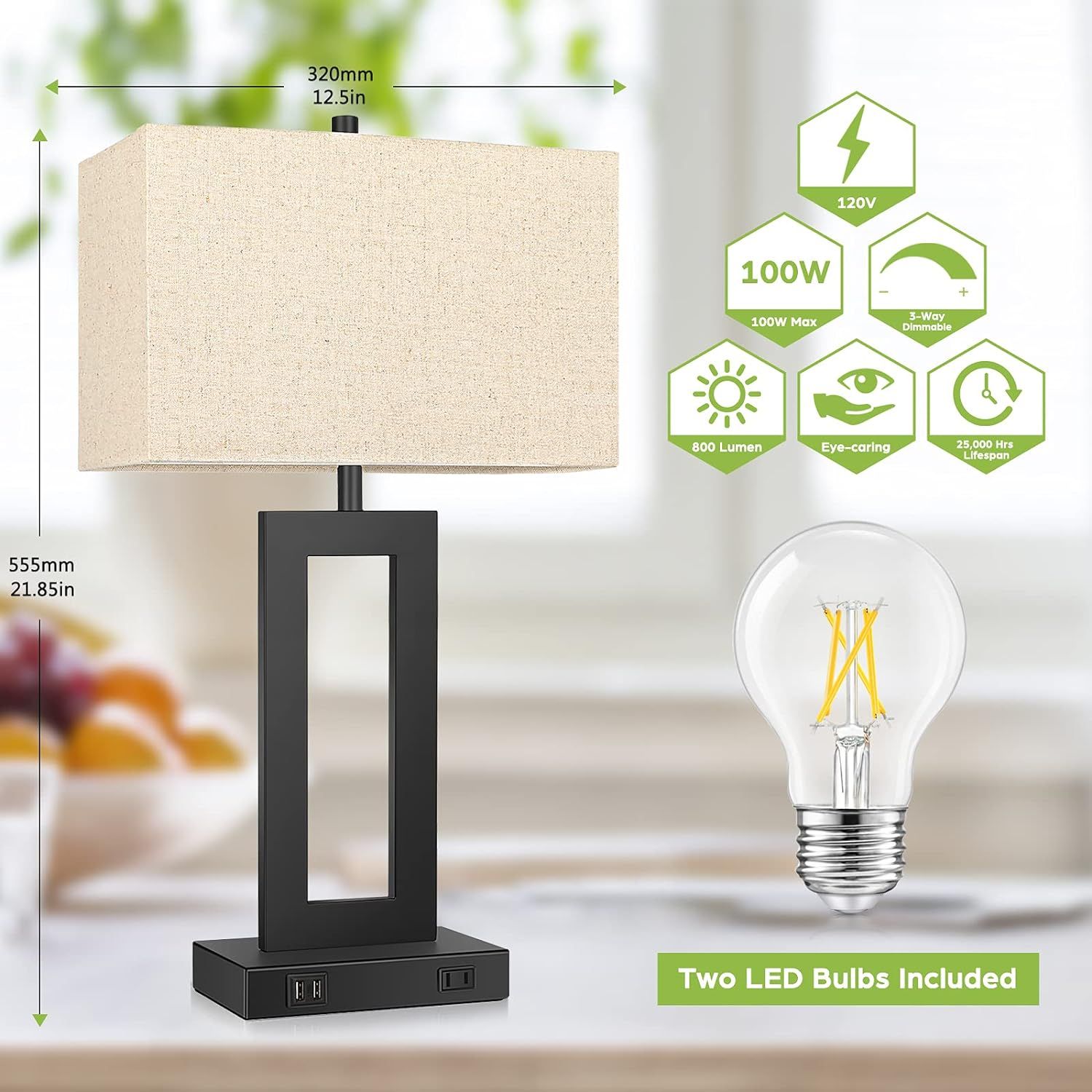 Skysonic USB Table Lamps (2Pack) - Default
