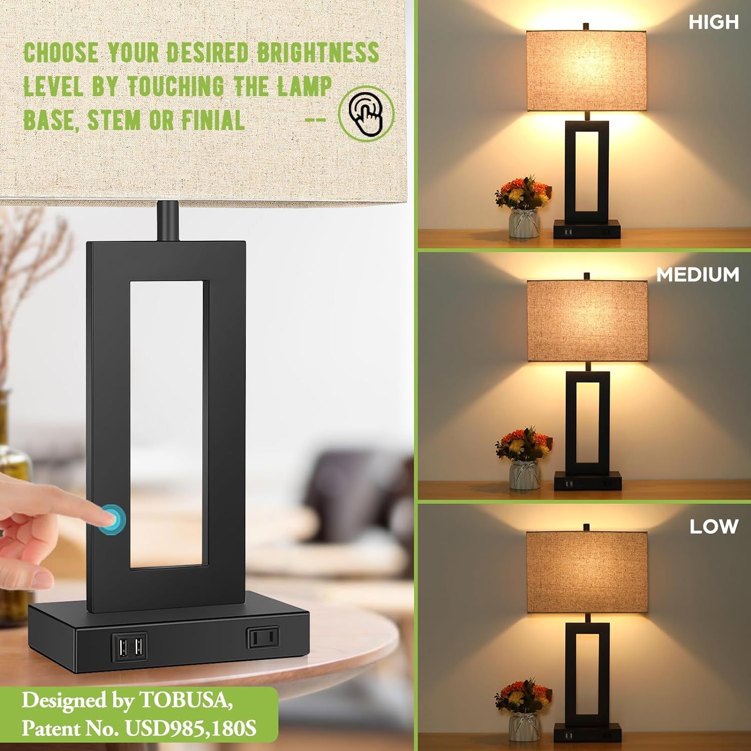 Skysonic USB Table Lamps (2Pack) - Default