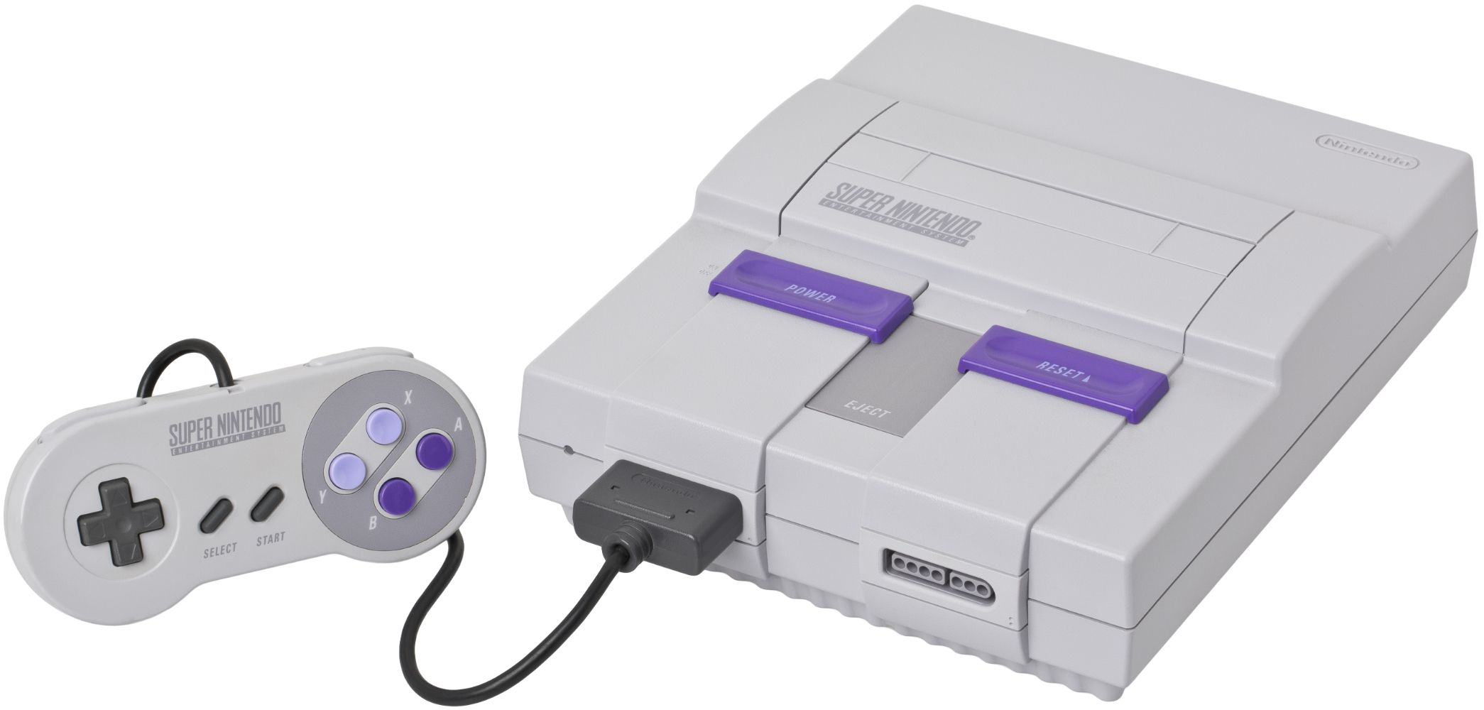 Super Nintendo SNES Bundle with Super Mario World - Gray
