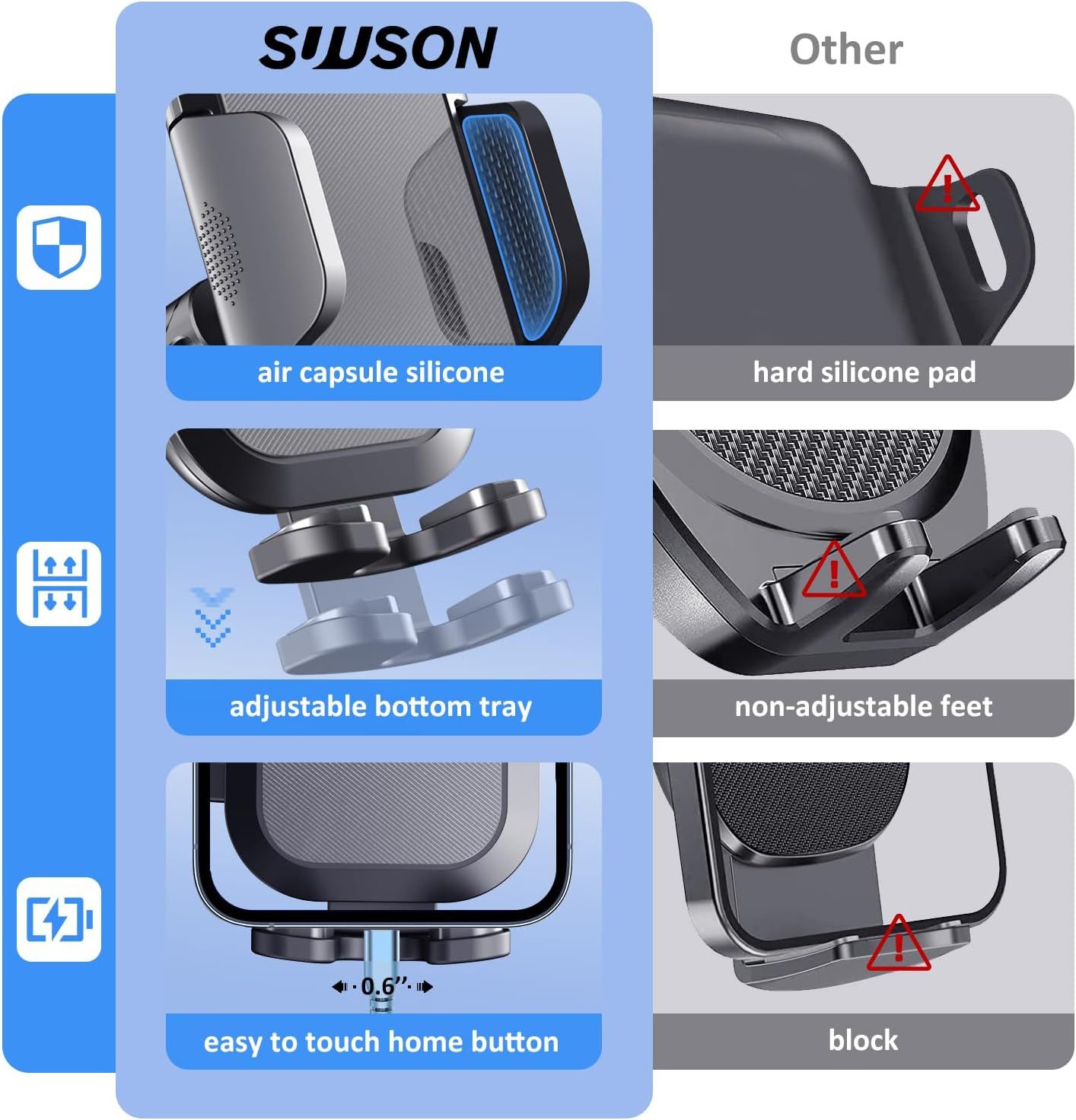 Suuson 3-in-1 Car Phone Holder Mount YYBK-18 - Black