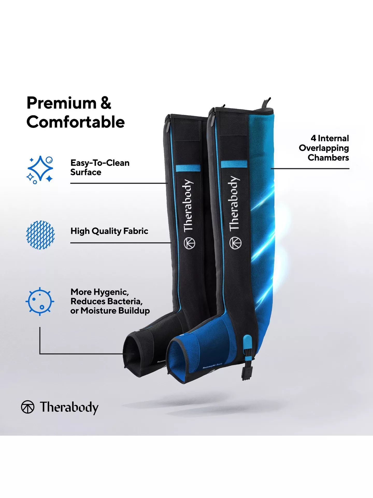 Therabody RecoveryAir Pro Compression Boots (Medium) - Black
