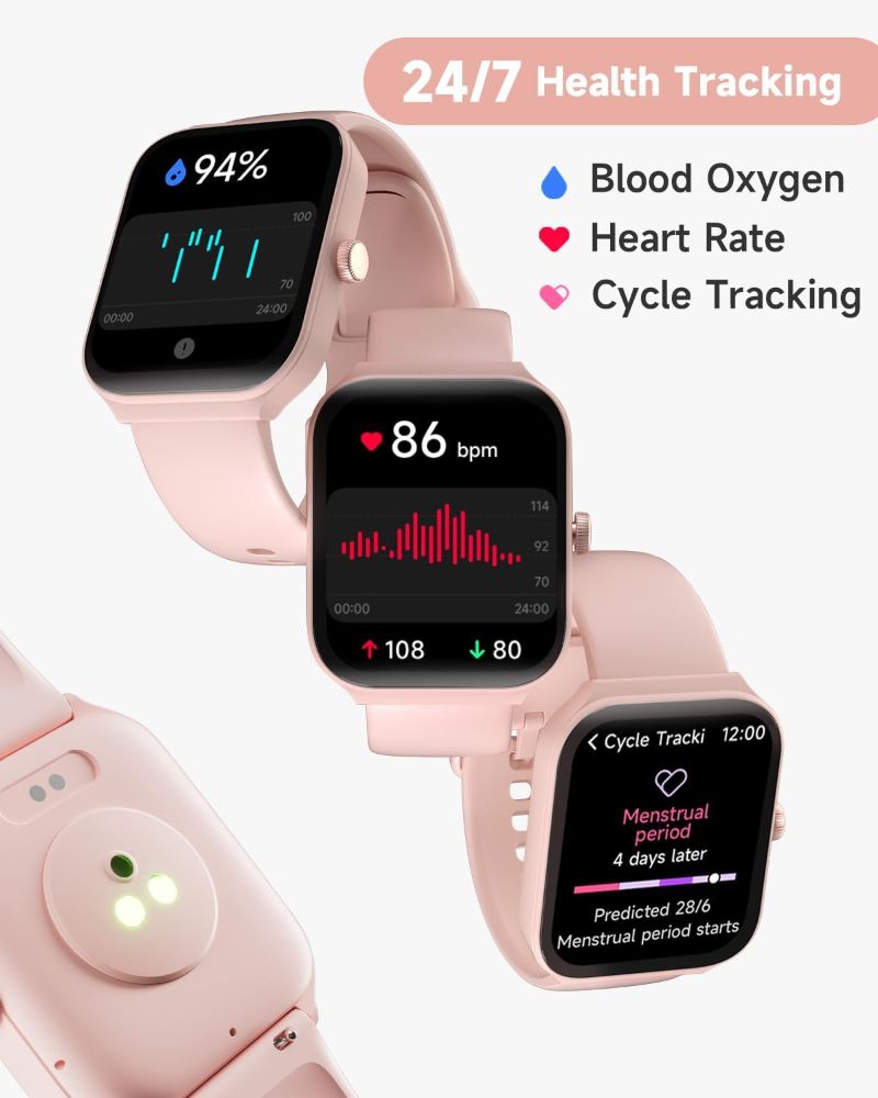 TOOBUR IDW16 Smartwatch - 49mm - Pink Plastic Case with Pink Silicone Silicone Band