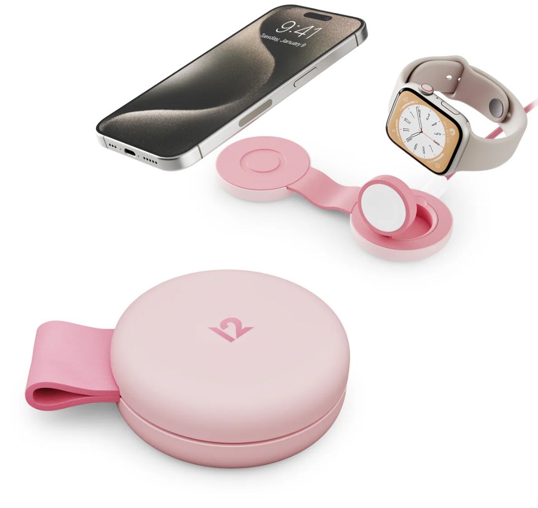 Twelve South ButterFly SE 2-in-1 Qi2 Travel Charger - Pink - Very Good