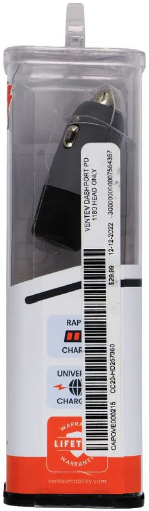 Ventev 20W DashPort R1240 USB C Car Charger - Dark Grey