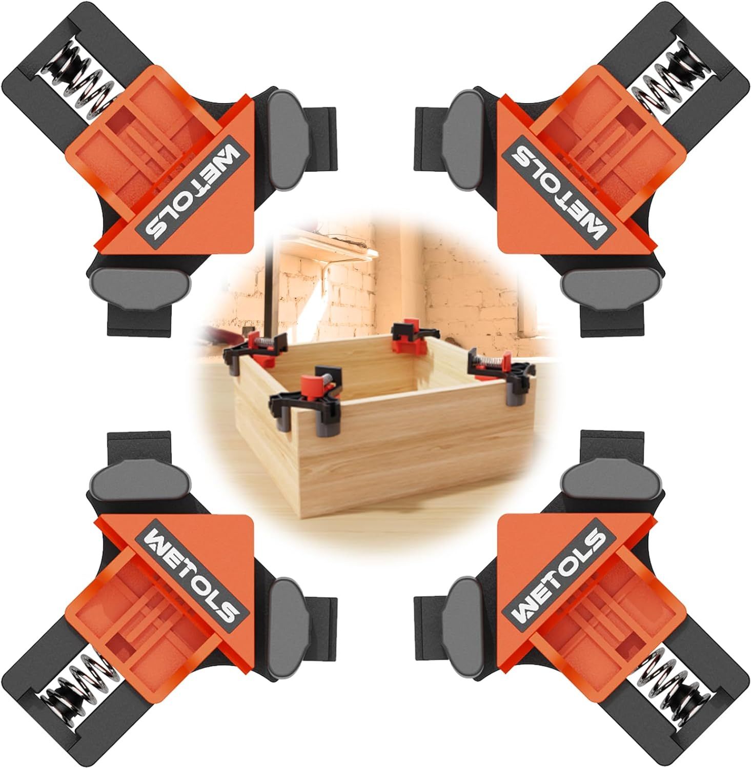 Wetols Corner Clamp for Woodworking (4Pieces) - Orange