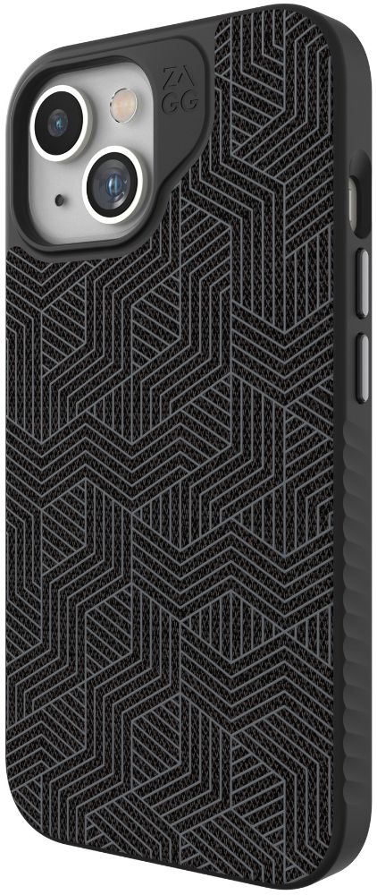 ZAGG London Snap Phone Case with MagSafe for iPhone 15 - Black Geo