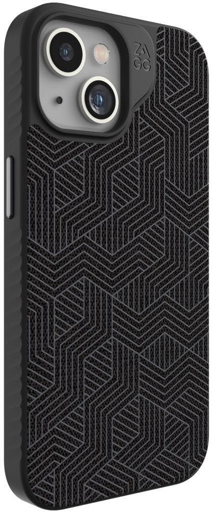 ZAGG London Snap Phone Case with MagSafe for iPhone 15 - Black Geo