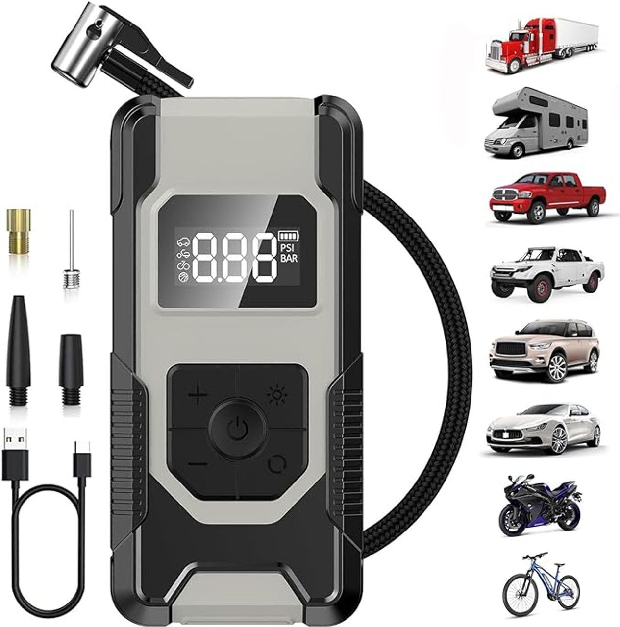 Hefoo Home Portable Tire Inflator Air Compressor 160PSI Cordless