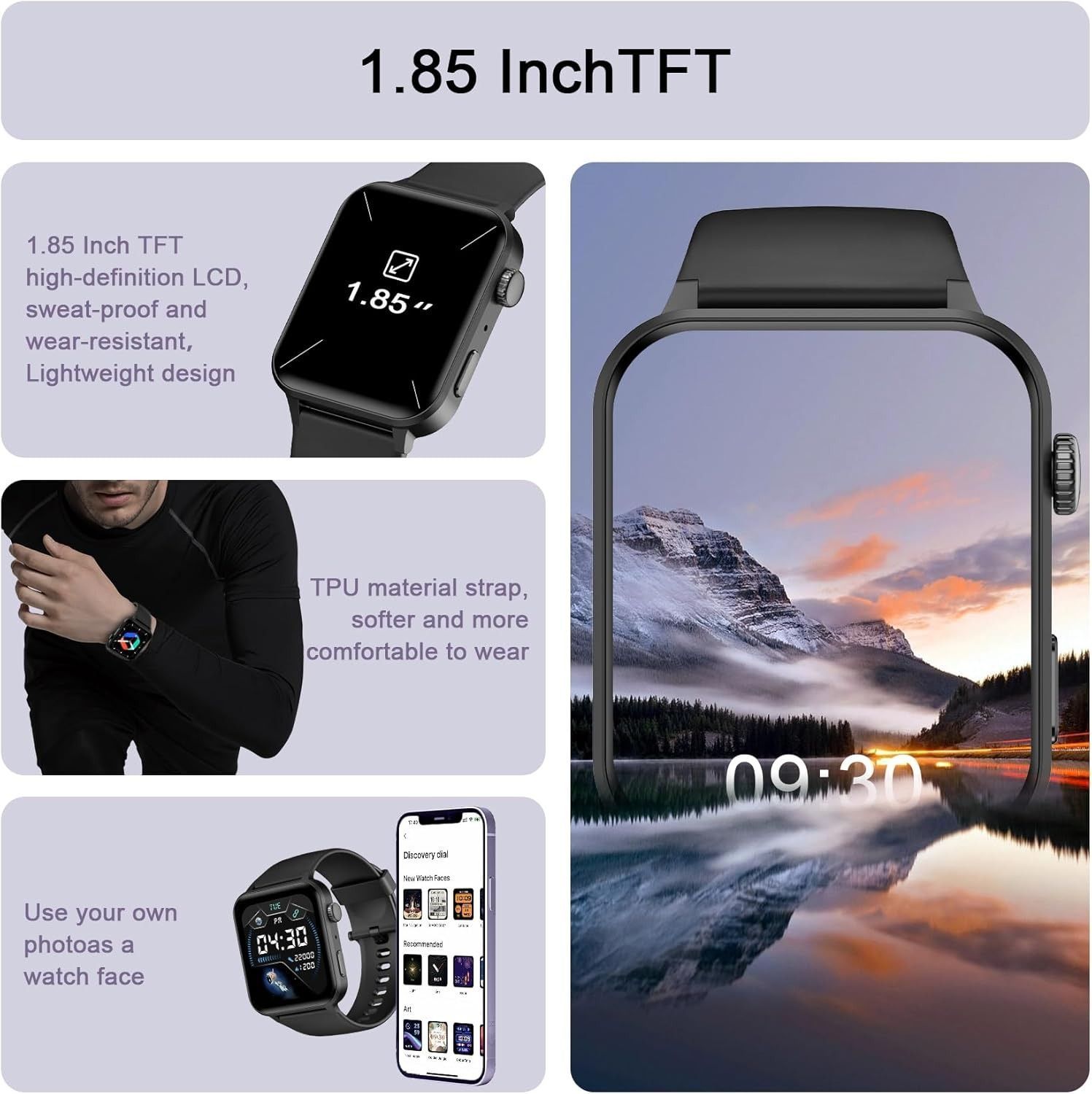 IOWODO R30 Pro Smart Watch 1.85'' HD Screen with Make and Answer Calls - Image 21