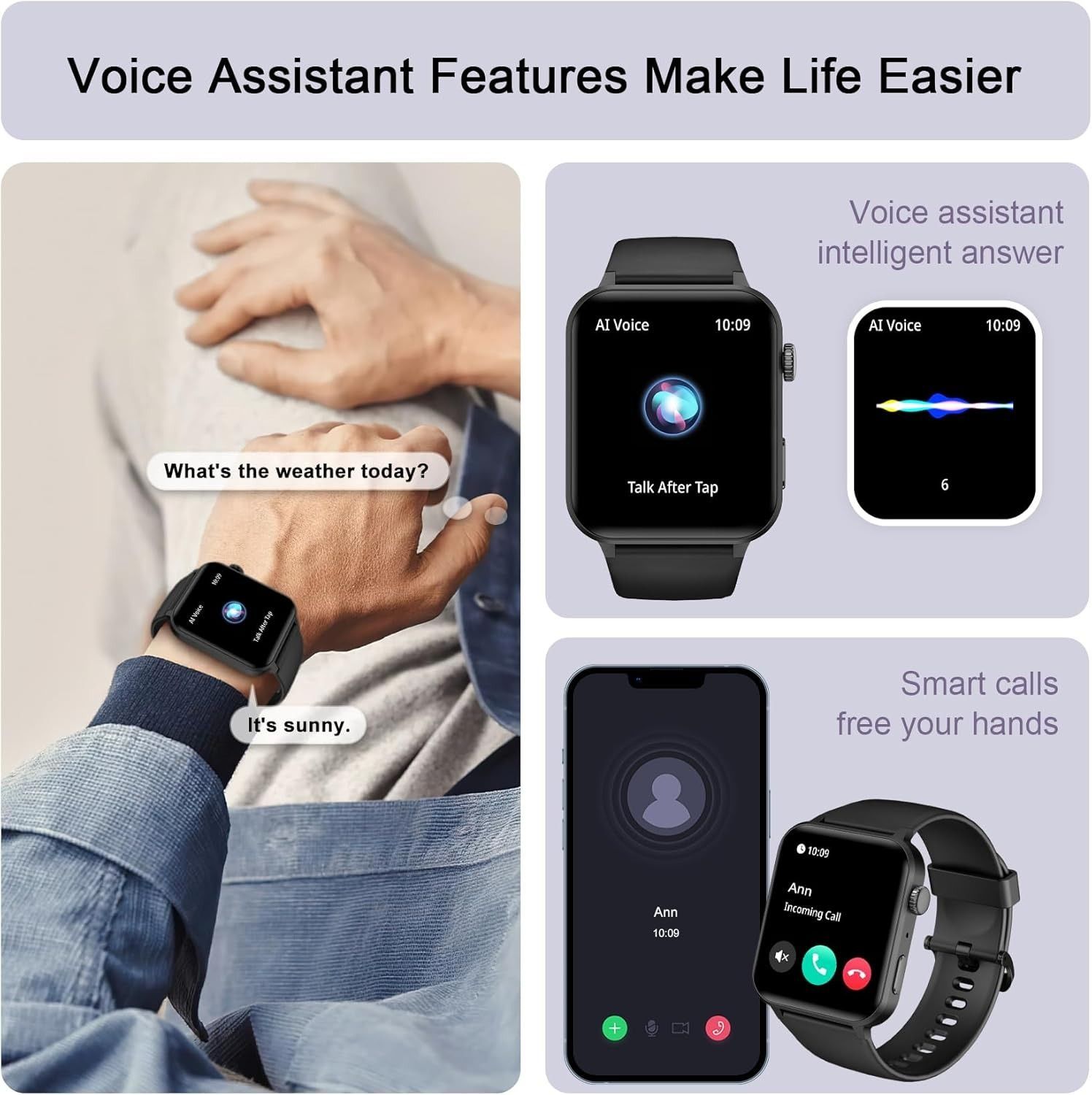 IOWODO R30 Pro Smart Watch 1.85'' HD Screen with Make and Answer Calls - Image 23