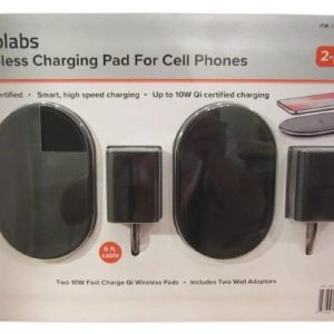 Ubio Labs Wireless Charging Pad Apple/Android Qi Compatible (2 Pack)