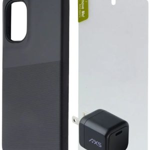Axessorize ProTech Phone Case + Glass Screen Protector + 20W Wall Charger for Moto G Stylus 5G (2024)