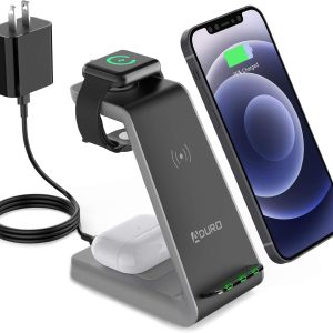 Aduro PowerUp Trinity Pro 3-in-1 Wireless Charging Station for Apple Products