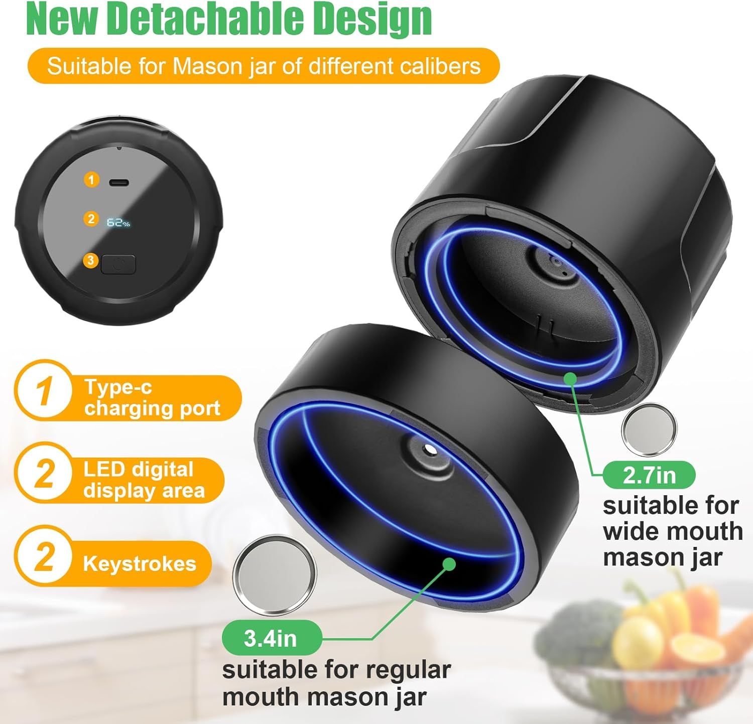 Racazl M12 Elecric Mason Jar Vacuum Sealer - Image 3