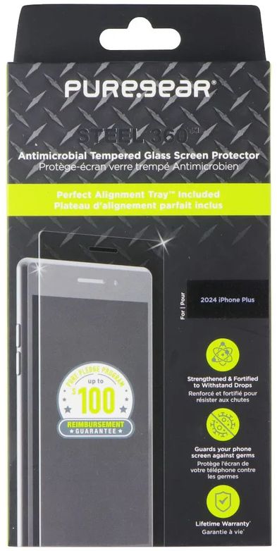 PureGear Steel 360 Tempered Glass Screen Protector for iPhone 16 Plus - Image 3