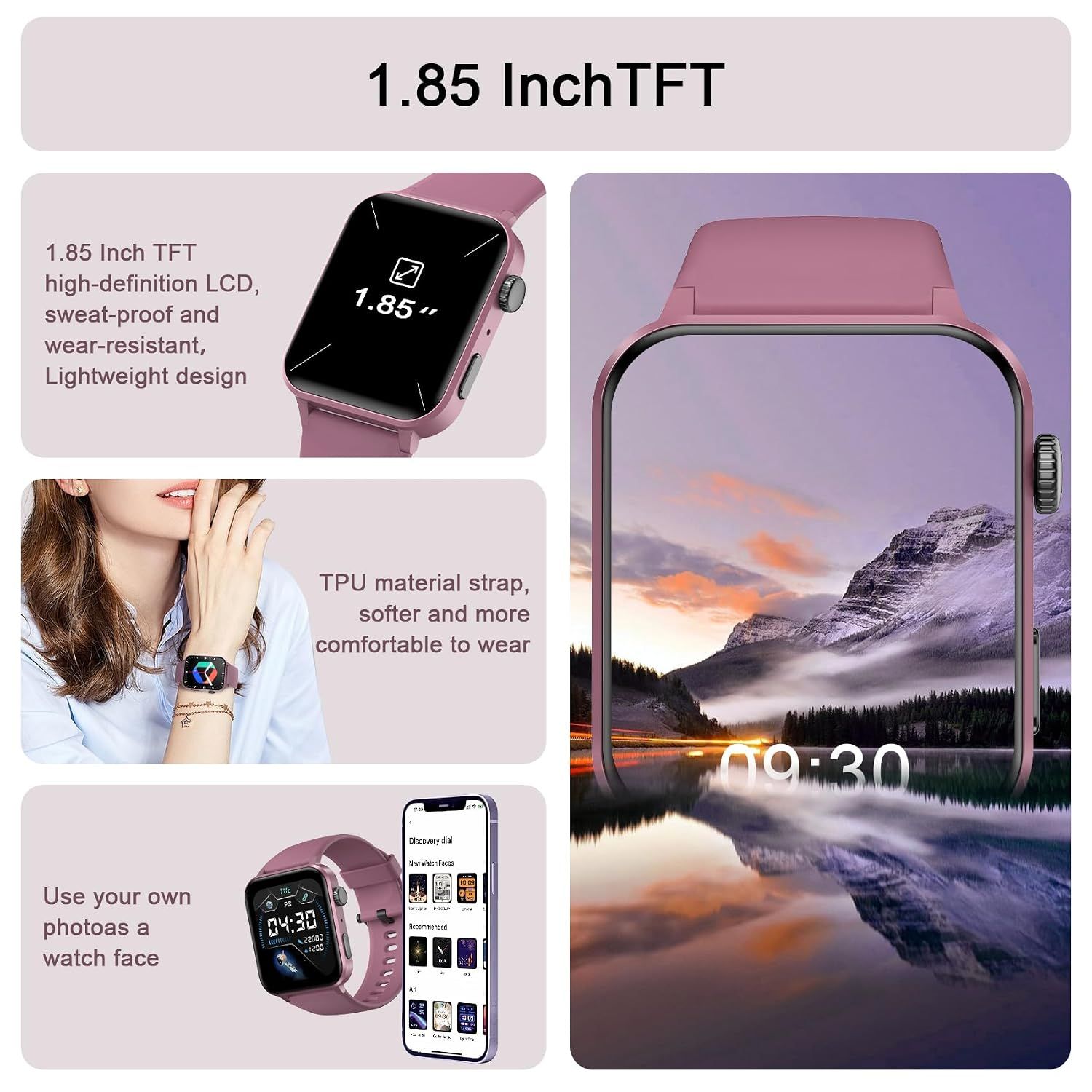 IOWODO R30 Pro Smart Watch 1.85'' HD Screen with Make and Answer Calls - Image 3