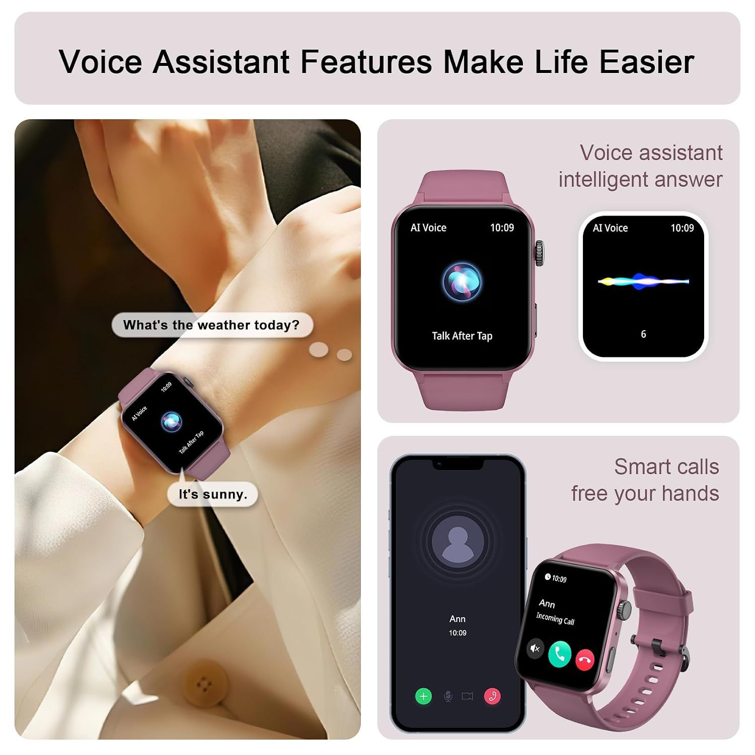 IOWODO R30 Pro Smart Watch 1.85'' HD Screen with Make and Answer Calls - Image 5