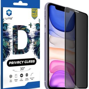 LITO D+ Privacy Glass Screen Protector for iPhone 11 Pro Max (2 Pack)