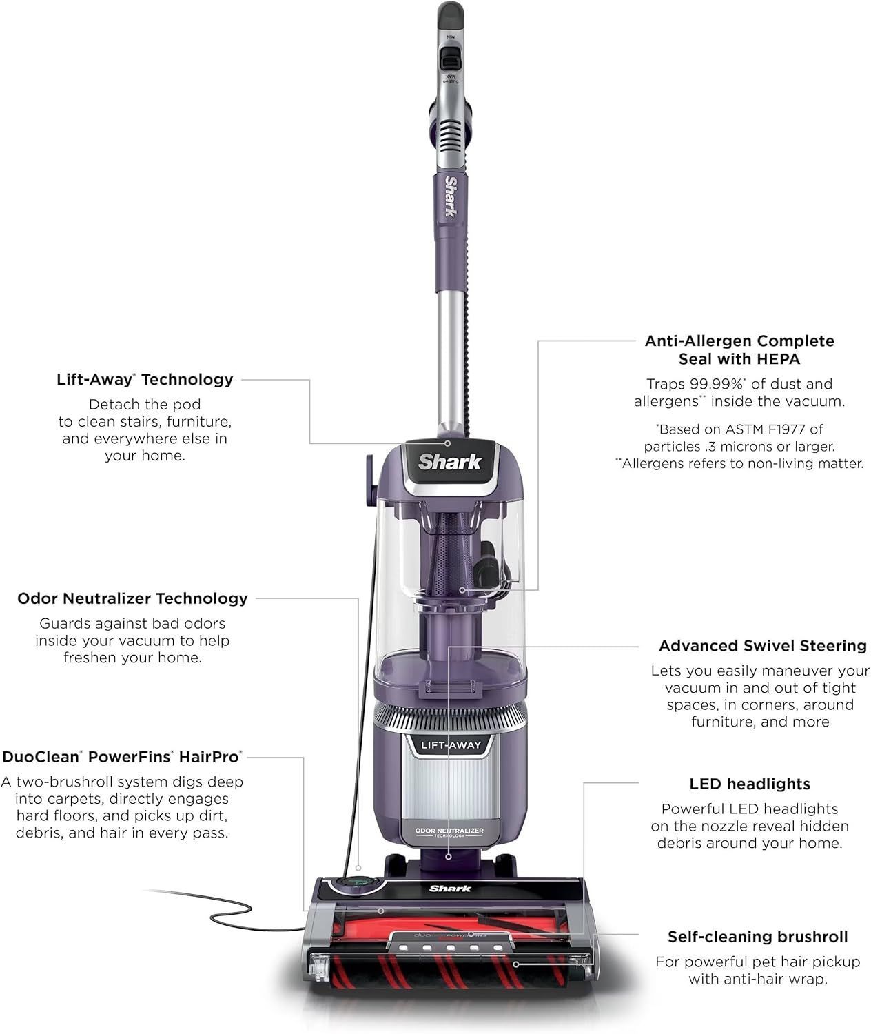 Shark LA701 Rotator Pet Lift-Away ADV Upright Vacuum Cleaner - Image 10