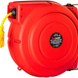 ReelWorks Grounded Outlets Mountable Retractable Extension Cord Reel CR625201S3A