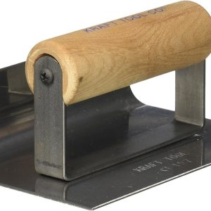 Kraft Tool CF157 1/2" Radius Inside Curb and Sidewalk Tool with Wood Handle