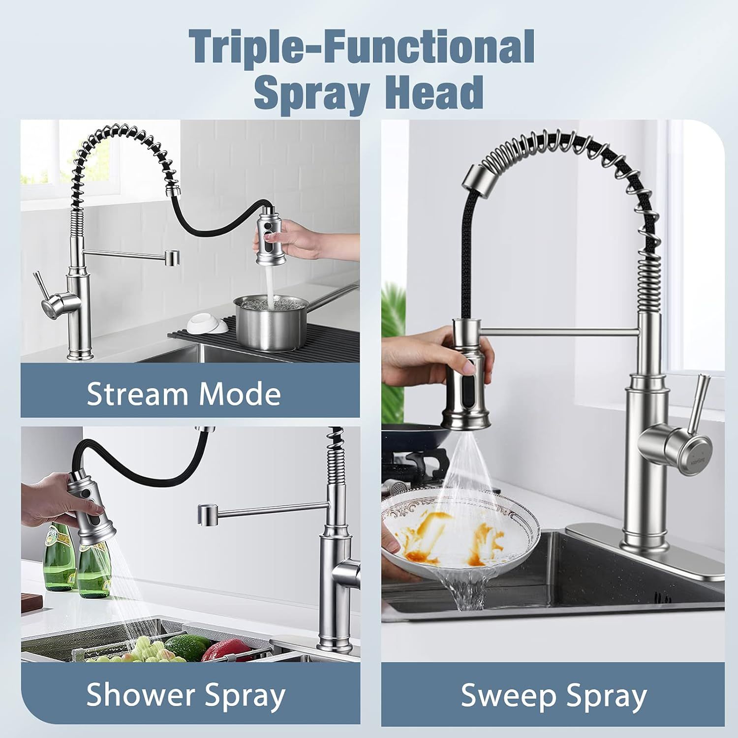 WaterSong Kitchen Sink Pull-Down Faucet WS062100BN - Image 2