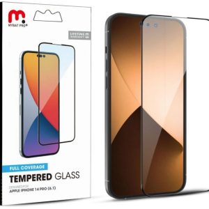 MyBat Pro Full Coverage Tempered Glass Screen Protector for iPhone 14 Pro