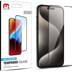 MyBat Pro Full Coverage Tempered Glass Screen Protector for iPhone 15 Pro